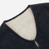 3sixteen | Reversible Work Vest | Black Canvas Ecru Wool Sherpa