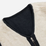 3sixteen | Reversible Work Vest | Black Canvas Ecru Wool Sherpa