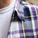 Iron Heart | IHSH-382-PUR | 9oz Selvedge American Check Work Shirt | Purple