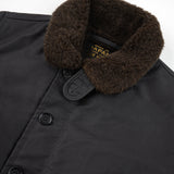 Iron Heart | IHM-37-BLK | Oiled Whipcord N1 Deck Jacket | Black