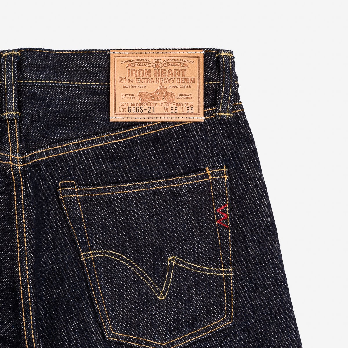 Iron Heart | IH-666S-21 | 21oz Selvedge Denim Slim Straight Cut Jeans | Indigo