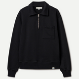 Merz b. Schwanen | ZIP03.99.8 | Authentic Fleece Polo Collared Half-Zip | Sweatshirt | Black