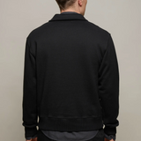 Merz b. Schwanen | ZIP03.99.8 | Authentic Fleece Polo Collared Half-Zip | Sweatshirt | Black
