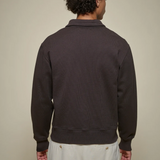 Merz b. Schwanen | ZIP03.199 | Authentic Fleece Polo Collared Half-Zip | Sweatshirt  | Espresso