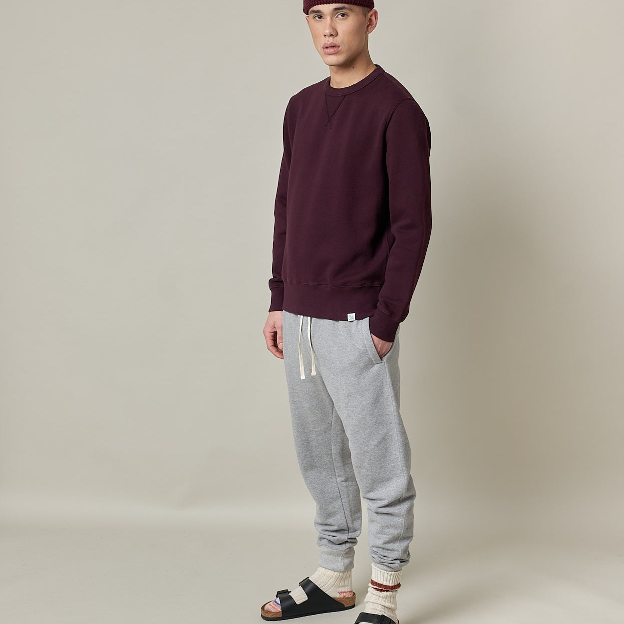 Merz. b Schwanen | CSW28 | GOOD BASICS Men's Sweatshirt | 506 burgundy