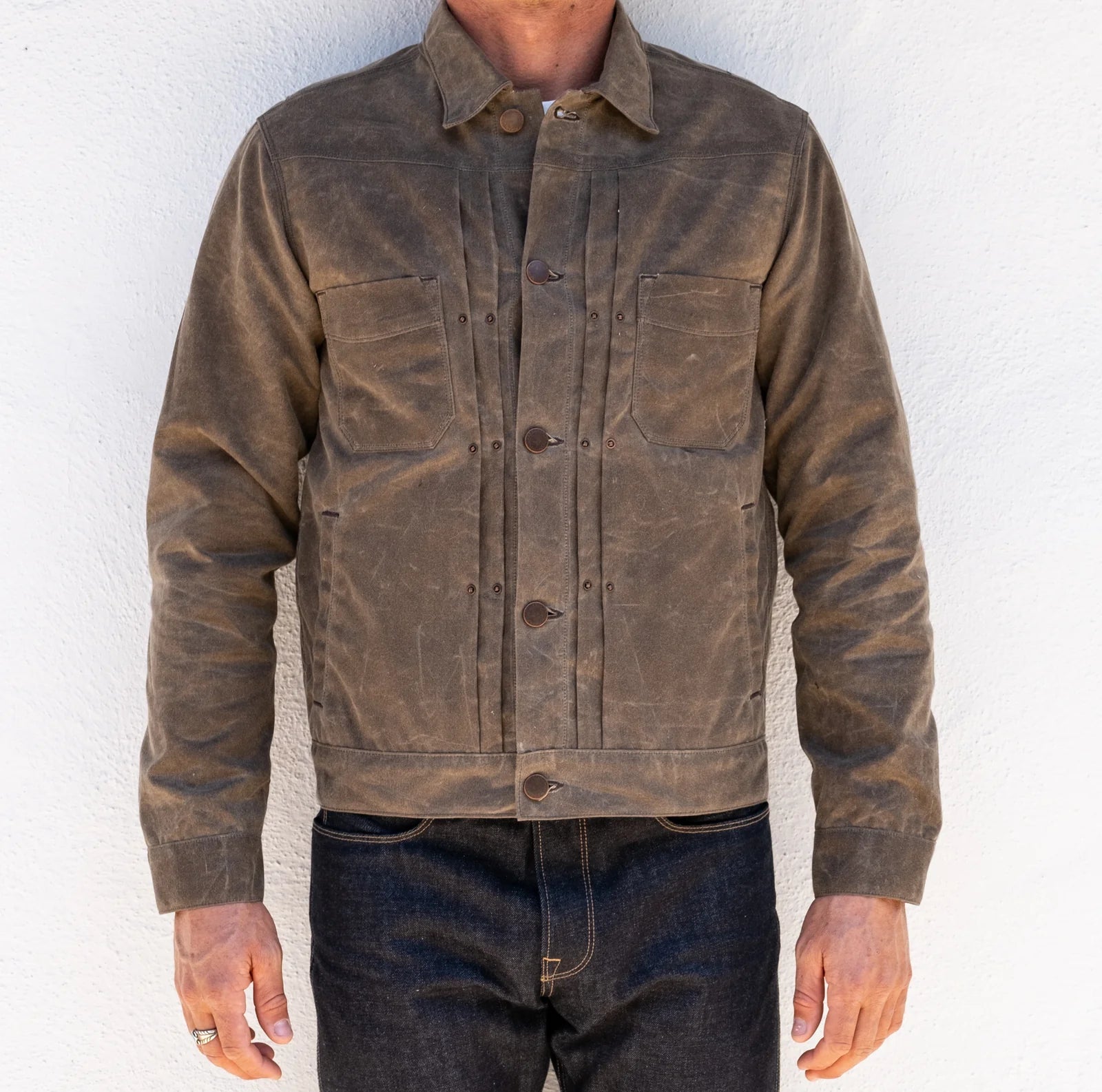 Freenote | RJ-1 | Riders jacket waxed canvas | oak