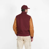 Dehen 1920 | Varsity Jacket | Burgundy / Navy & Scarlet / Rust