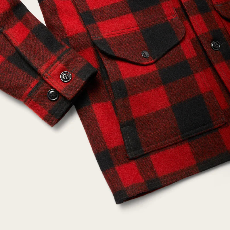 Filson | Mackinaw Wool Cruiser Jacket | 26oz Mackinaw Wool | Red/Black Plaid