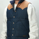 The Flathead | FN-OJ-DPV001 | PUFFER VEST - 12.5oz DENIM