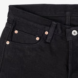 Iron Heat |  IH-666S-SBG | 21oz Selvedge Denim Slim Straight Cut Jeans | Superblack (Fades To Grey)