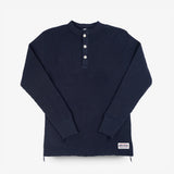 Iron Heart |  IHTL-1213-NAV | Waffle Knit Long Sleeved Thermal Henley | Navy