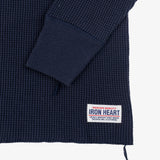 Iron Heart |  IHTL-1213-NAV | Waffle Knit Long Sleeved Thermal Henley | Navy
