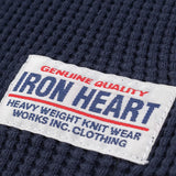 Iron Heart |  IHTL-1213-NAV | Waffle Knit Long Sleeved Thermal Henley | Navy