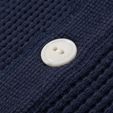 Iron Heart |  IHTL-1213-NAV | Waffle Knit Long Sleeved Thermal Henley | Navy