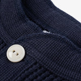 Iron Heart |  IHTL-1213-NAV | Waffle Knit Long Sleeved Thermal Henley | Navy