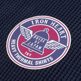 Iron Heart |  IHTL-1213-NAV | Waffle Knit Long Sleeved Thermal Henley | Navy