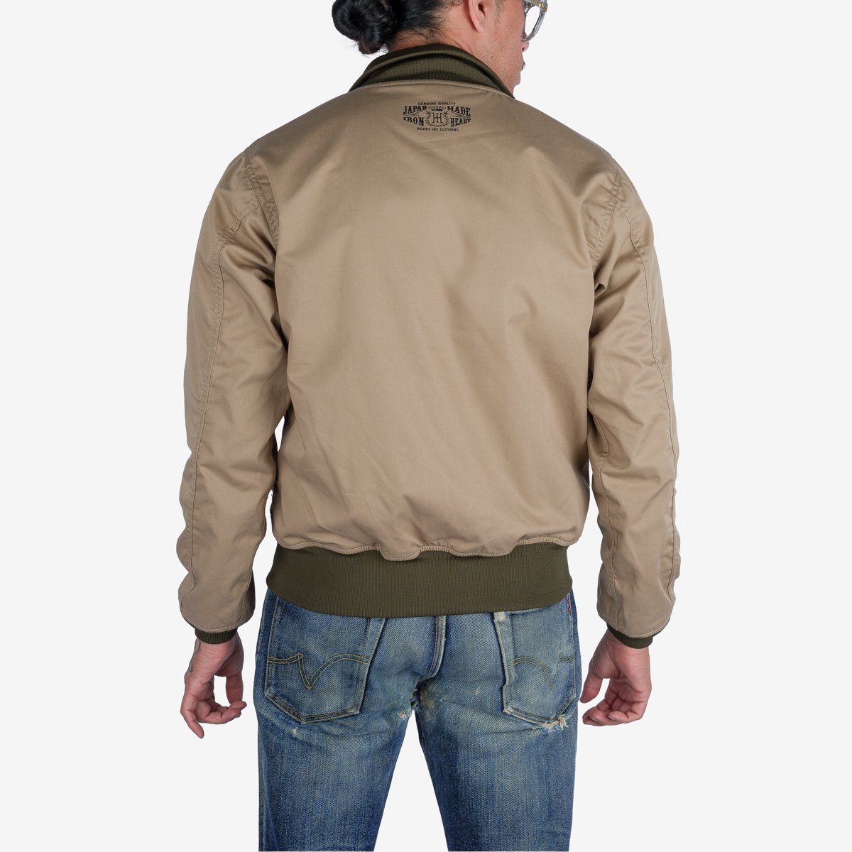 Iron Heart | IHJ-130-OLV-NP | Reversible Tanker Jacket | Olive | with or without patch