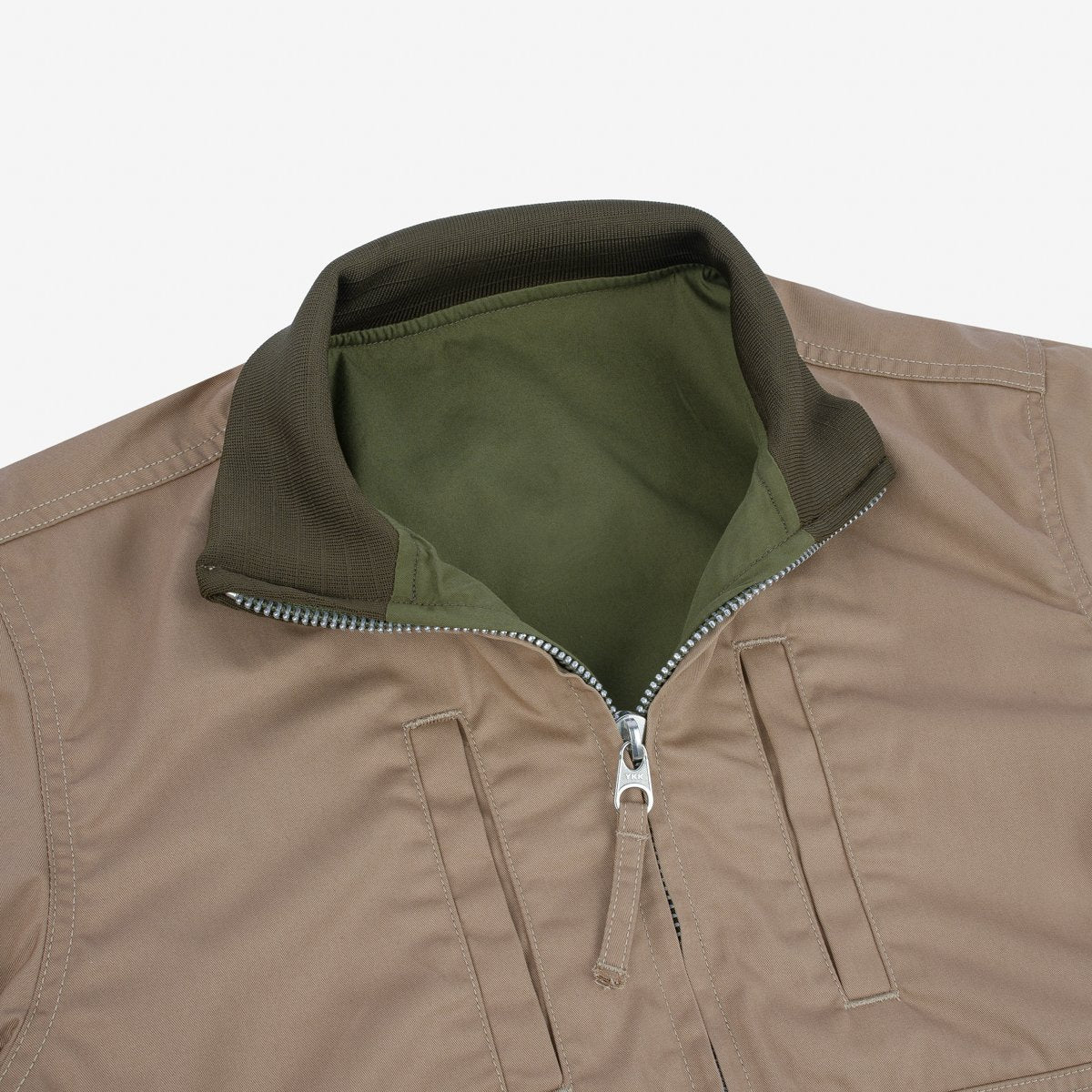 Iron Heart | IHJ-130-OLV-NP | Reversible Tanker Jacket | Olive | with or without patch