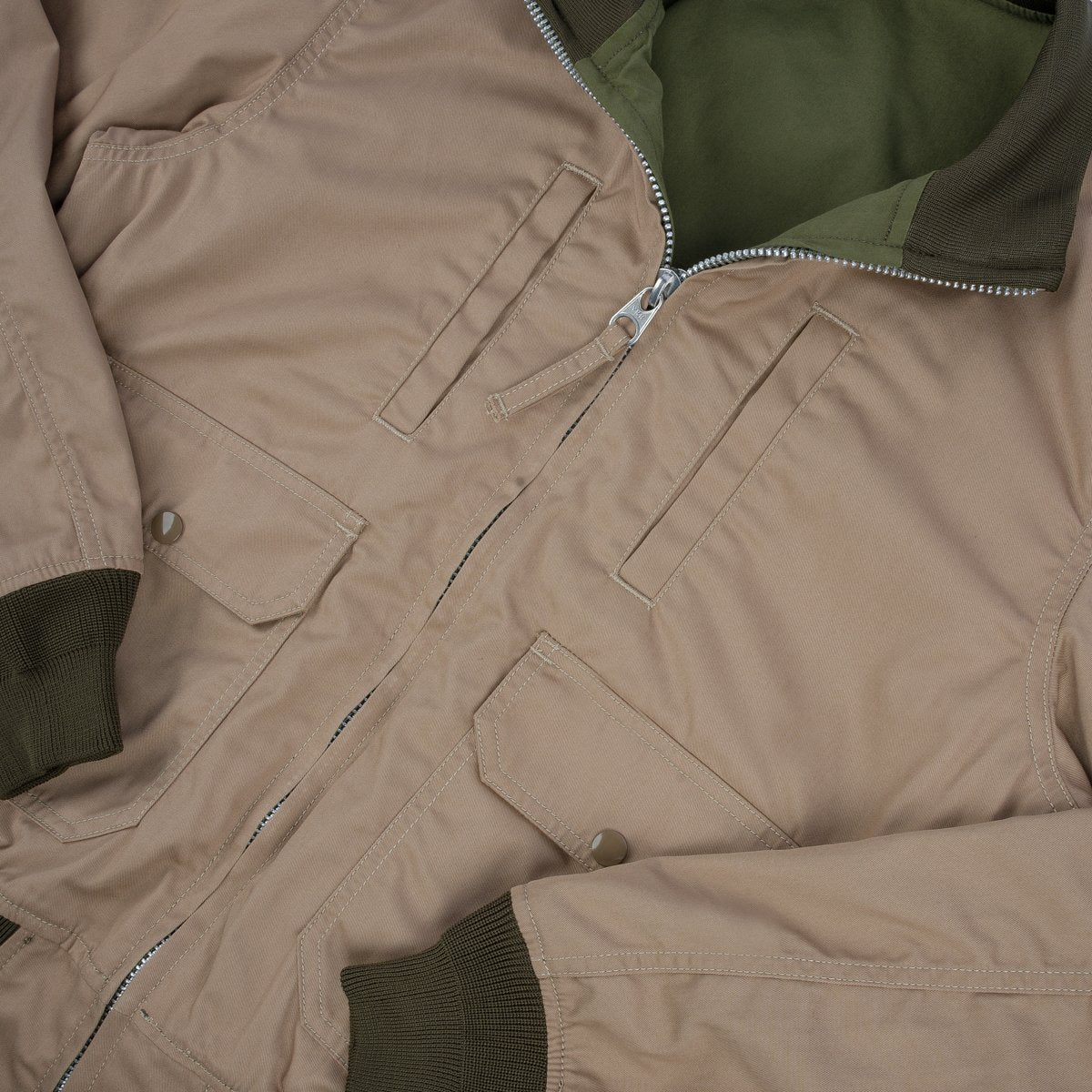 Iron Heart | IHJ-130-OLV-NP | Reversible Tanker Jacket | Olive | with or without patch