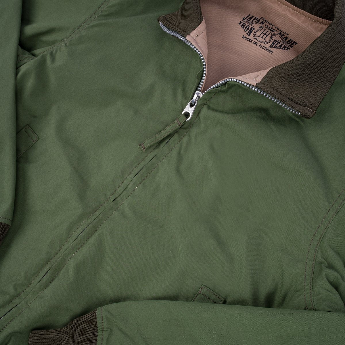 Iron Heart | IHJ-130-OLV-NP | Reversible Tanker Jacket | Olive | with or without patch