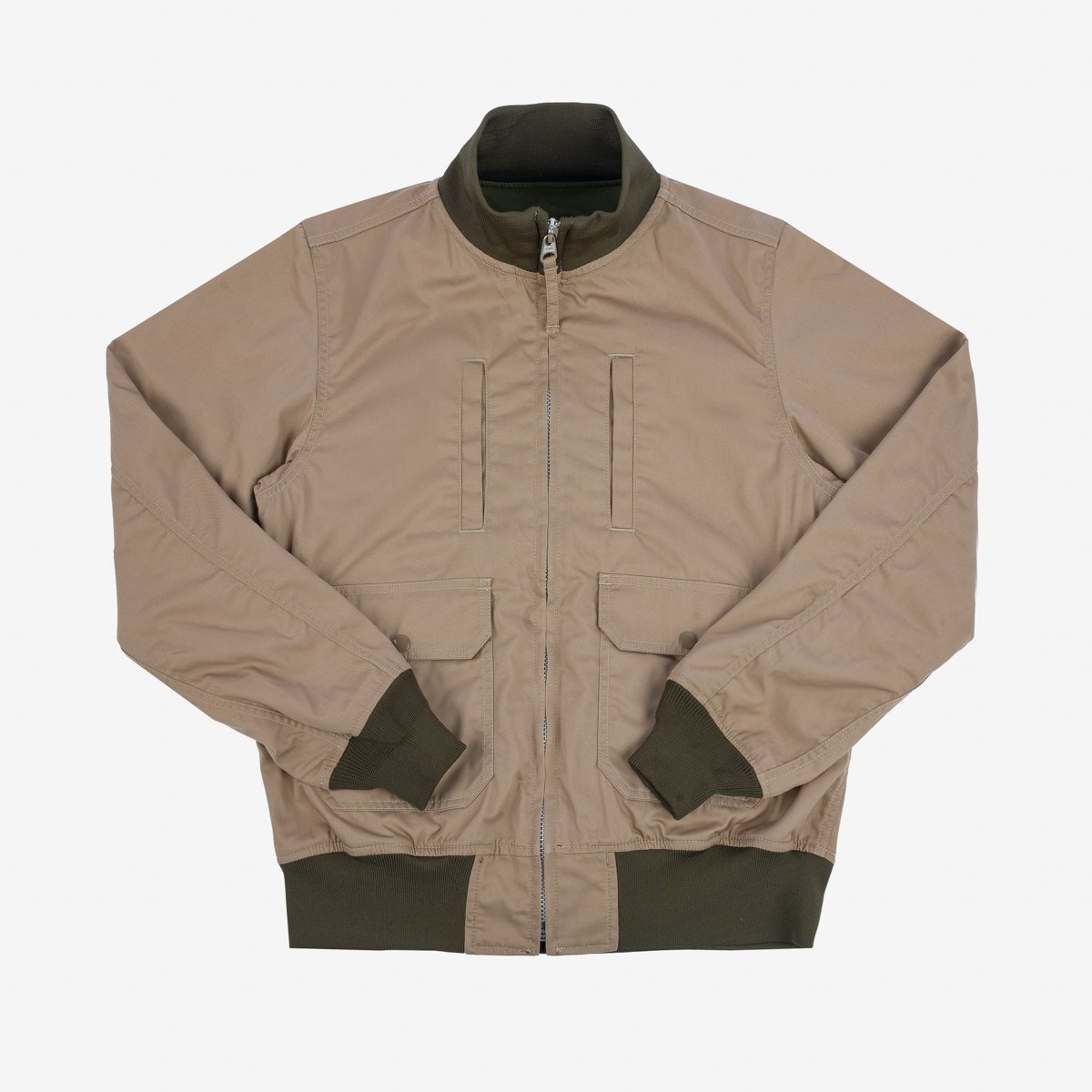 Iron Heart | IHJ-130-OLV-NP | Reversible Tanker Jacket | Olive | with or without patch