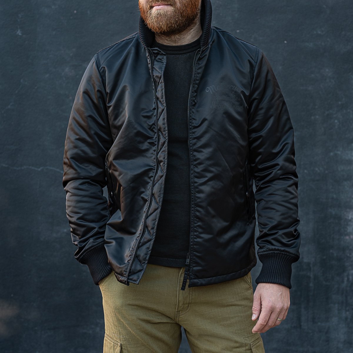 Iron Heart | IHM-36-BLK | Quilt Lined Nylon Jacket | Black |