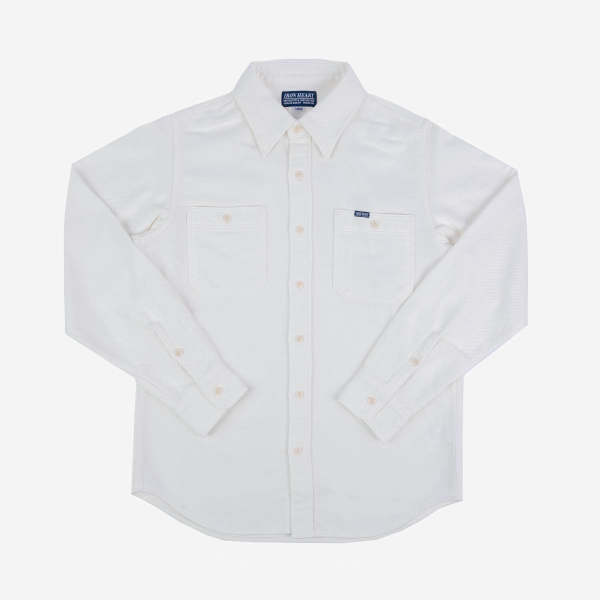 Iron Heart | IHSH-279-WHT | 7oz Soft Flannel Work Shirt | White