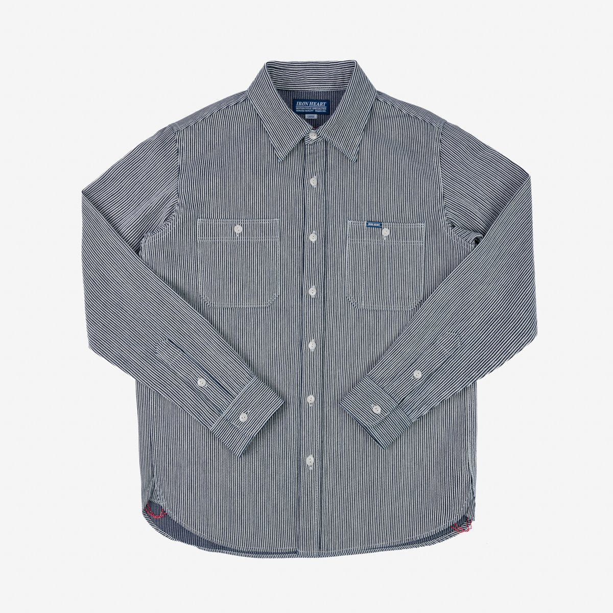 Iron Heart | IHSH-366-IND | 8oz Herringbone Hickory Stripe Work Shirt | Indigo