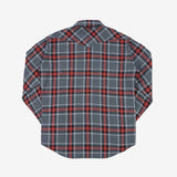 Iron Heart | IHSH-369-GRY | 12oz Slub Yarn | Heavy Flannel Herringbone Check Western Shirt | Grey