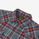 Iron Heart | IHSH-369-GRY | 12oz Slub Yarn | Heavy Flannel Herringbone Check Western Shirt | Grey