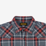 Iron Heart | IHSH-369-GRY | 12oz Slub Yarn | Heavy Flannel Herringbone Check Western Shirt | Grey