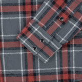 Iron Heart | IHSH-369-GRY | 12oz Slub Yarn | Heavy Flannel Herringbone Check Western Shirt | Grey