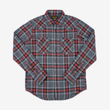 Iron Heart | IHSH-369-GRY | 12oz Slub Yarn | Heavy Flannel Herringbone Check Western Shirt | Grey