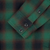 Iron Heart | IHSH-373-GRN | Ultra Heavy Flannel Ombré Check Western Shirt | Green