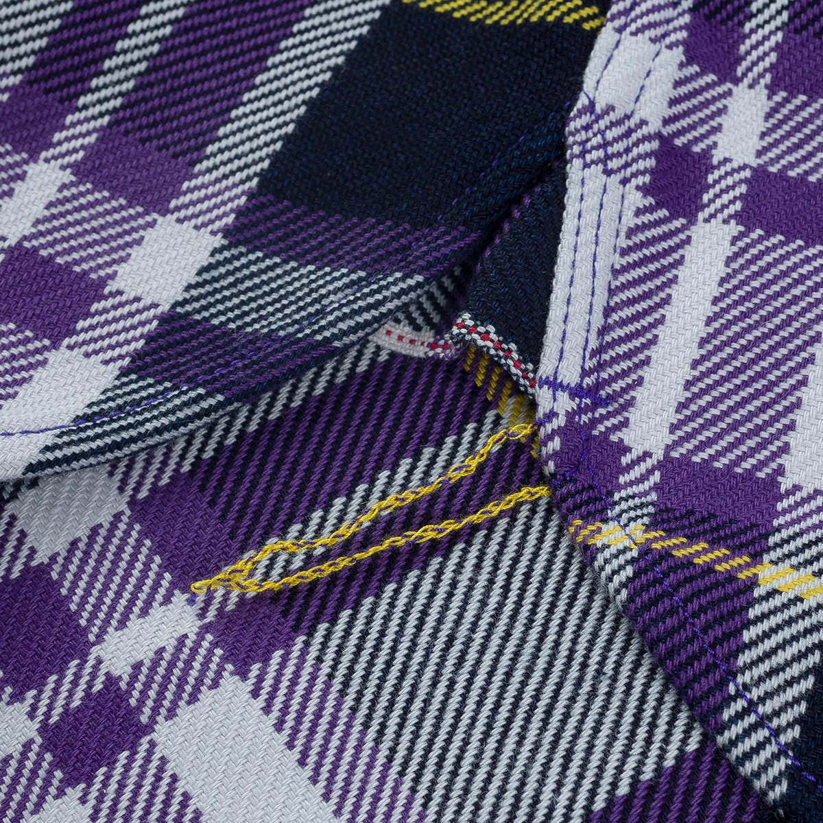 Iron Heart | IHSH-382-PUR | 9oz Selvedge American Check Work Shirt | Purple