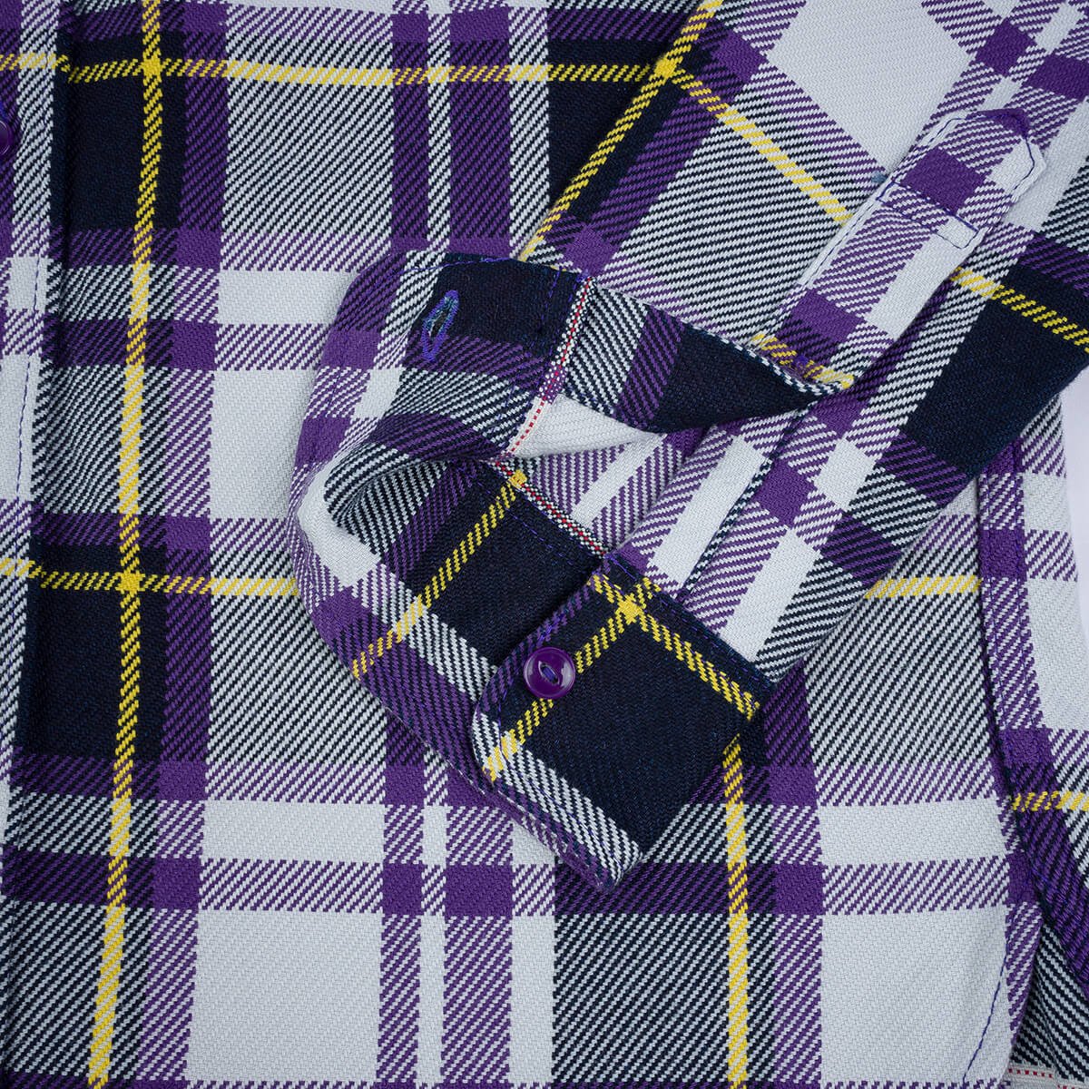 Iron Heart | IHSH-382-PUR | 9oz Selvedge American Check Work Shirt | Purple