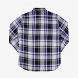 Iron Heart | IHSH-382-PUR | 9oz Selvedge American Check Work Shirt | Purple