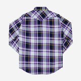 Iron Heart | IHSH-390-PUR | 9oz Selvedge American Check Western Shirt | Purple