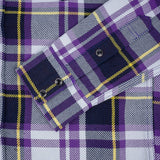 Iron Heart | IHSH-390-PUR | 9oz Selvedge American Check Western Shirt | Purple