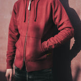 Iron Heart | IHSW-10-BUR | 14oz Ultra Heavyweight Loopwheel Cotton Zip Up Hoodie | Burgundy