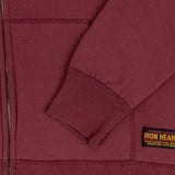 Iron Heart | IHSW-10-BUR | 14oz Ultra Heavyweight Loopwheel Cotton Zip Up Hoodie | Burgundy