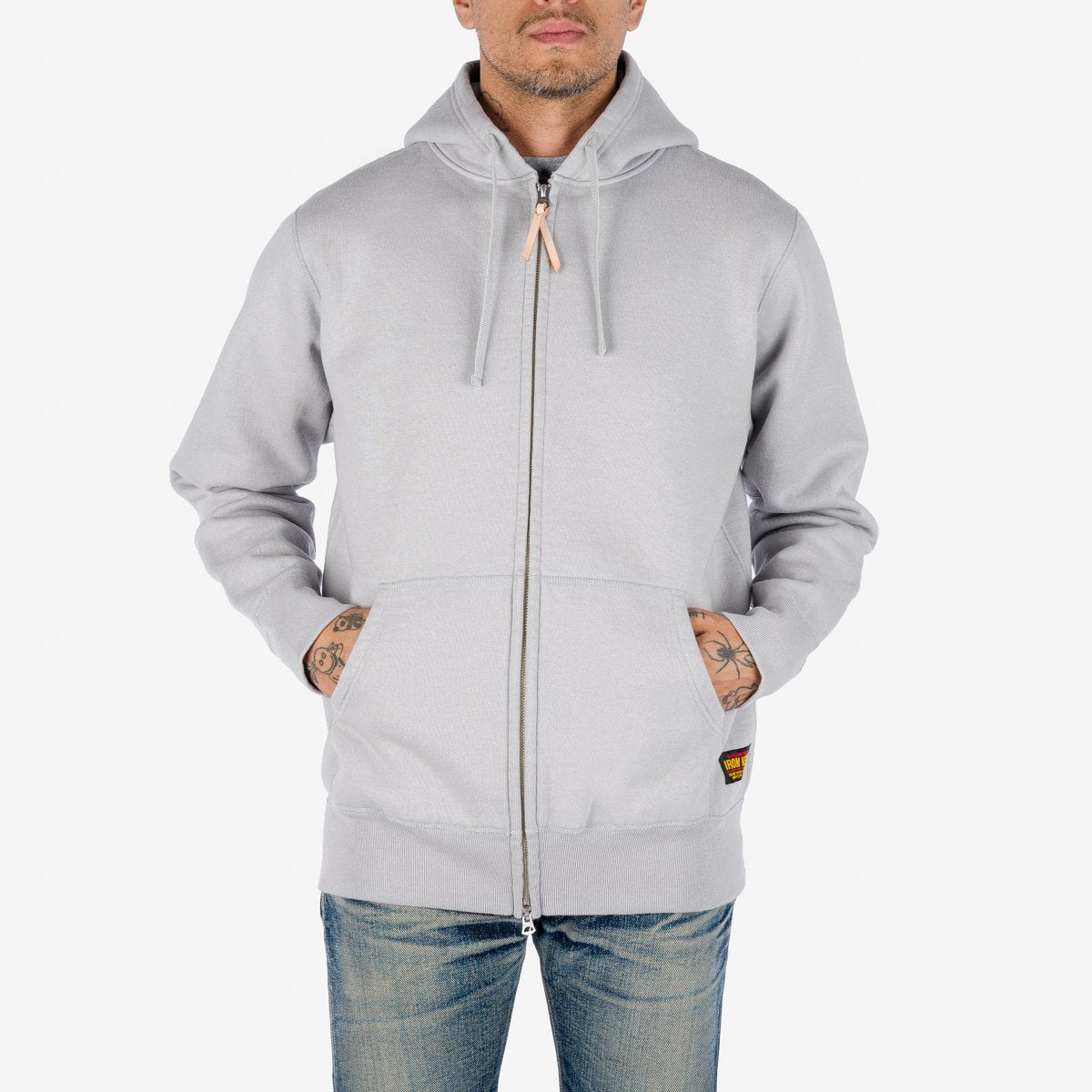 Iron Heart | IHSW-10-GRY | 14oz Ultra Heavyweight Loopwheel Cotton Zip Up Hoodie | Grey