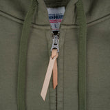 Iron Heart | IHSW-10-OLV | 14oz Ultra Heavyweight Loopwheel Cotton Zippered Hoodie | Olive