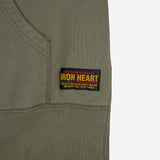 Iron Heart | IHSW-10-OLV | 14oz Ultra Heavyweight Loopwheel Cotton Zippered Hoodie | Olive