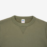 Iron Heart | IHSW-69L-OLV | 14oz Ultra Heavyweight Loopwheel Cotton Crew Neck Sweat | Olive