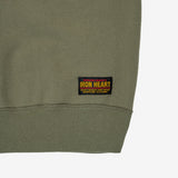 Iron Heart | IHSW-69L-OLV | 14oz Ultra Heavyweight Loopwheel Cotton Crew Neck Sweat | Olive