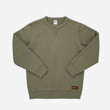 Iron Heart | IHSW-69L-OLV | 14oz Ultra Heavyweight Loopwheel Cotton Crew Neck Sweat | Olive