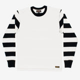 Iron Heart | IHTB-12-WHT | 11oz Cotton Knit Long-Sleeved Sweater | White Body With Stripes