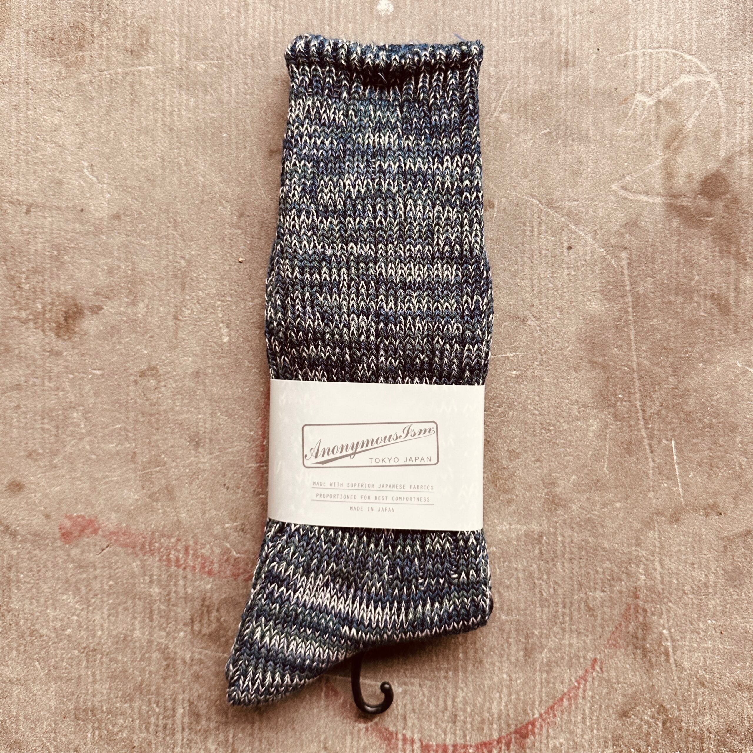 Anonymous Ism | 5 Colour Mix Crew Sock | Navy