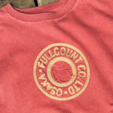 Fullcount | 5504-4 | Embroidery T “Tack Button” VE (Vintage Effect) | Coke Red
